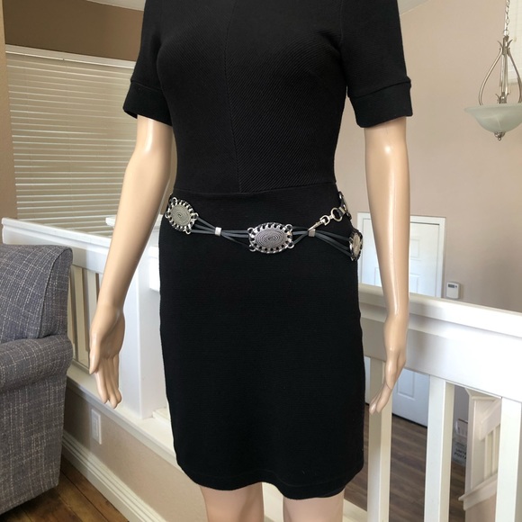 black knit dress short sleeve